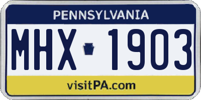 PA license plate MHX1903