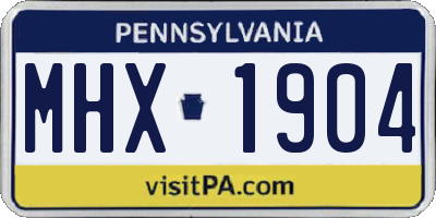 PA license plate MHX1904