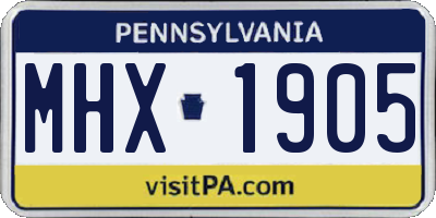 PA license plate MHX1905