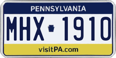 PA license plate MHX1910