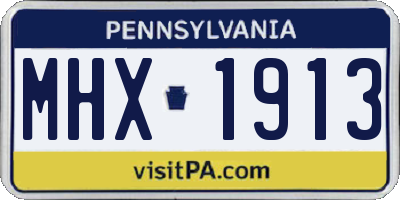 PA license plate MHX1913