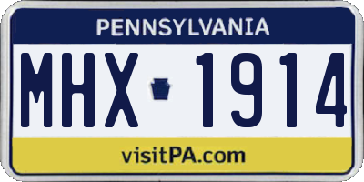 PA license plate MHX1914