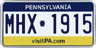 PA license plate MHX1915