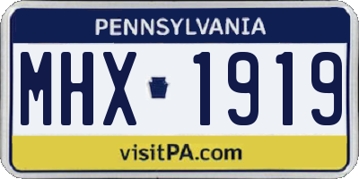 PA license plate MHX1919