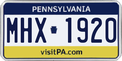PA license plate MHX1920