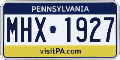 PA license plate MHX1927