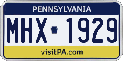 PA license plate MHX1929