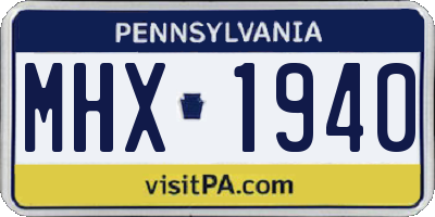 PA license plate MHX1940