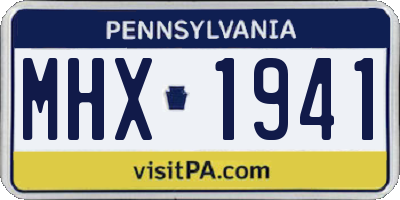 PA license plate MHX1941