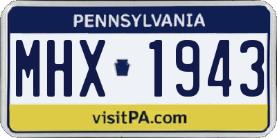 PA license plate MHX1943