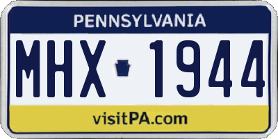 PA license plate MHX1944