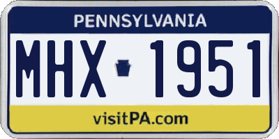 PA license plate MHX1951
