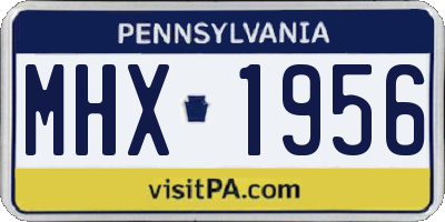 PA license plate MHX1956