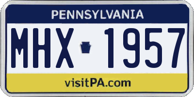 PA license plate MHX1957