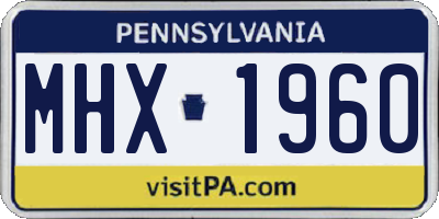 PA license plate MHX1960