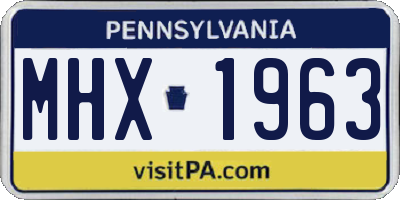 PA license plate MHX1963