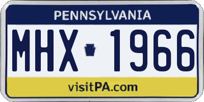 PA license plate MHX1966