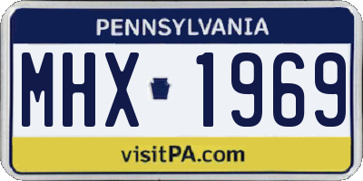PA license plate MHX1969
