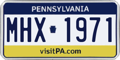 PA license plate MHX1971