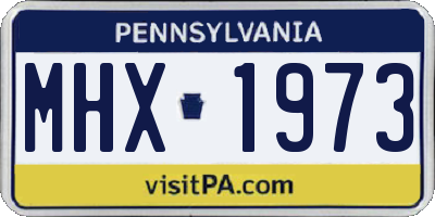 PA license plate MHX1973