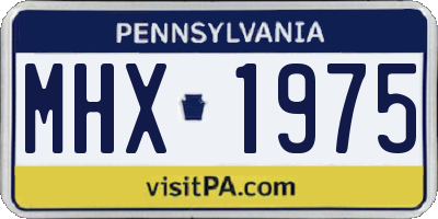 PA license plate MHX1975