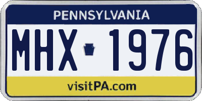 PA license plate MHX1976