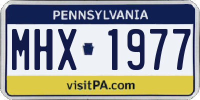 PA license plate MHX1977