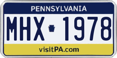 PA license plate MHX1978