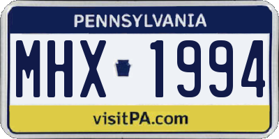 PA license plate MHX1994