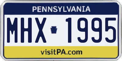 PA license plate MHX1995