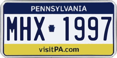 PA license plate MHX1997