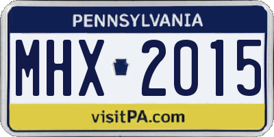 PA license plate MHX2015