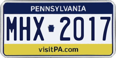 PA license plate MHX2017