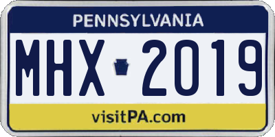 PA license plate MHX2019