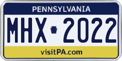 PA license plate MHX2022
