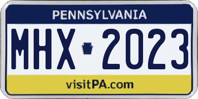 PA license plate MHX2023