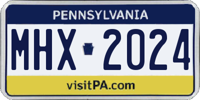 PA license plate MHX2024