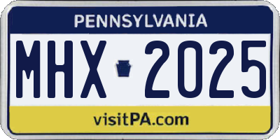 PA license plate MHX2025