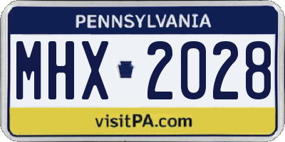 PA license plate MHX2028