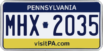 PA license plate MHX2035
