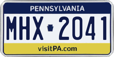 PA license plate MHX2041