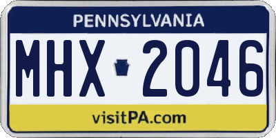 PA license plate MHX2046