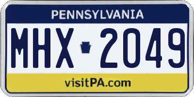 PA license plate MHX2049
