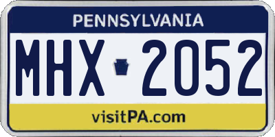 PA license plate MHX2052