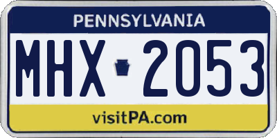 PA license plate MHX2053
