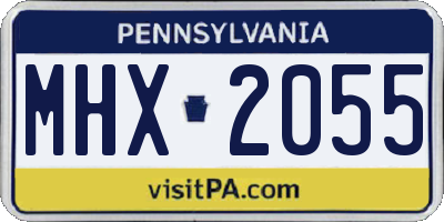 PA license plate MHX2055