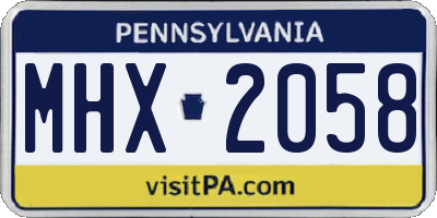 PA license plate MHX2058