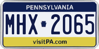 PA license plate MHX2065