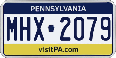 PA license plate MHX2079