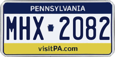 PA license plate MHX2082